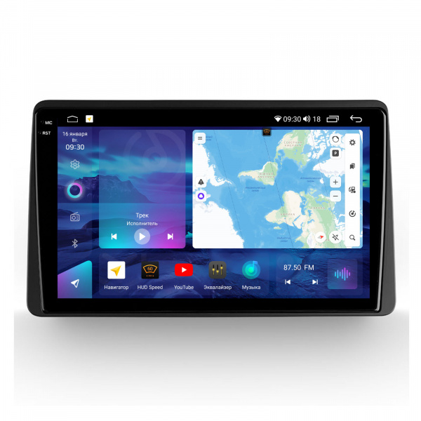 Магнитола на платформе Android Navi PRO 2K 6/128Gb 10" для Renault Duster/Arkana 2019-2024