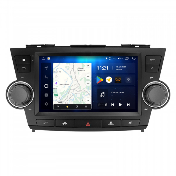 Магнитола Navi S Plus 6+128Gb 10" для Toyota Highlander 2007-2013 с кнопками управления