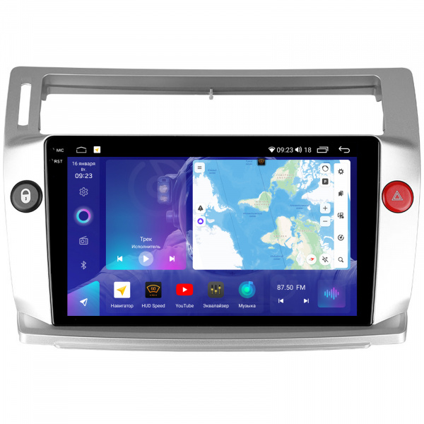 Магнитола на платформе Android Navi PRO 2K 4/64Gb 9" для Citroen C4 2004-2014