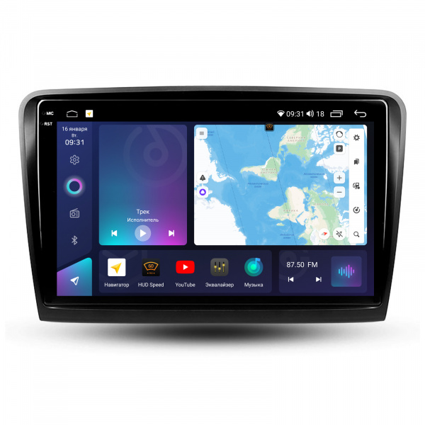 Магнитола на платформе Android Navi PRO 2K 4/32Gb 10" для Skoda Superb 2008-2015