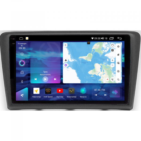 Магнитола на платформе Android Navi PRO 2K 6/128Gb 9" для Skoda Rapid 2012-2019