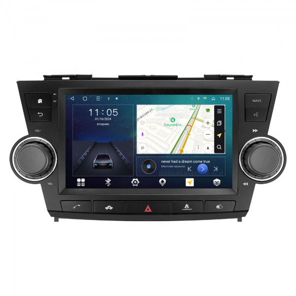 Магнитола Navi S 2+32Gb 10" для Toyota Highlander 2007-2013 с кнопками управления