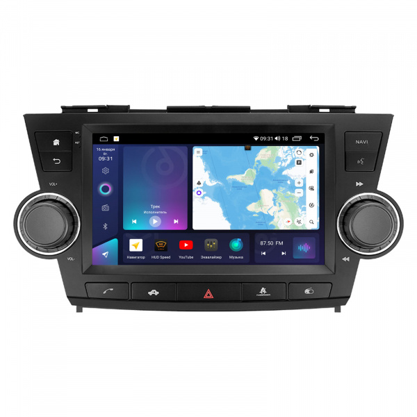 Магнитола на платформе Android Navi PRO 2K 4/32Gb 10" для Toyota Highlander 2007-2013 с кнопками управления