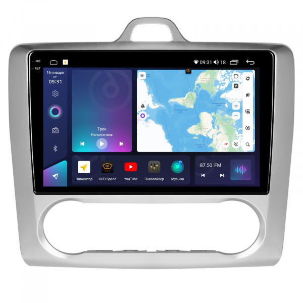 Магнитола на платформе Android Navi PRO 2K 4/32Gb 9" для Ford Focus 2005-2011 Climate