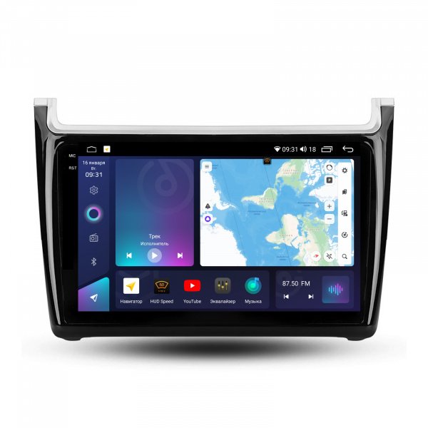 Магнитола на платформе Android Navi PRO 2K 4/32Gb 9" для Volkswagen Polo 2009-2020