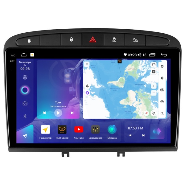 Магнитола на платформе Android Navi PRO 2K 4/64Gb 9" для Peugeot 308 2007-2015/408 2012-2020