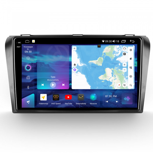 Магнитола на платформе Android Navi PRO 2K 6/128Gb 9" для Mazda 3 2003-2009