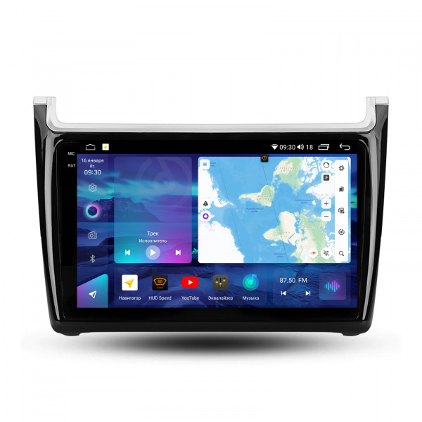 Магнитола на платформе Android Navi PRO 2K 6/128Gb 9" для Volkswagen Polo 2009-2020