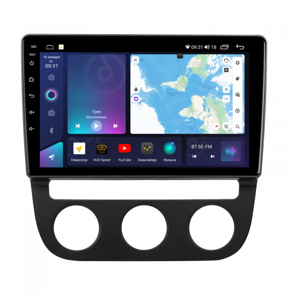 Магнитола на платформе Android Navi PRO 2K 4/32Gb 10" для Volkswagen Golf 5/Jetta 5 2003-2010 "F2" Climate