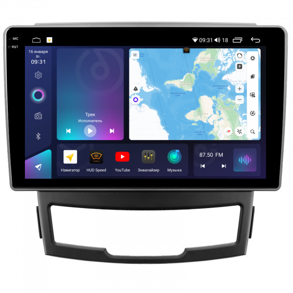 Магнитола на платформе Android Navi PRO 2K 4/32Gb 9" для SsangYong Actyon 2011-2013