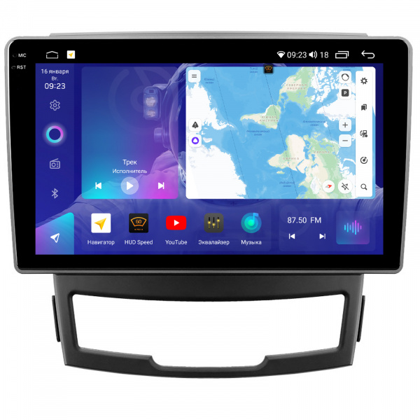 Магнитола на платформе Android Navi PRO 2K 4/64Gb 9" для SsangYong Actyon 2011-2013