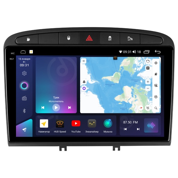 Магнитола на платформе Android Navi PRO 2K 4/32Gb 9" для Peugeot 308 2007-2015/408 2012-2020