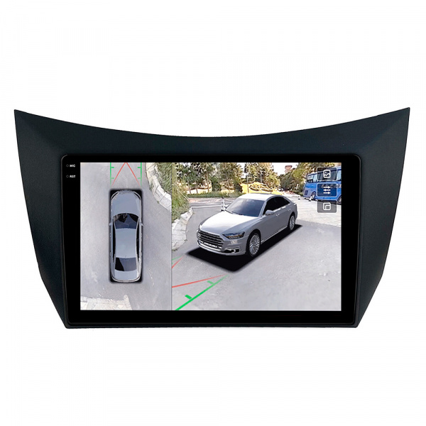Магнитола Navi Pro 2K 6+128Gb 9" с поддержкой кругового обзора с камерами кругового обзора 360 1080p AHD для Lifan 320, Smily 2008-2014