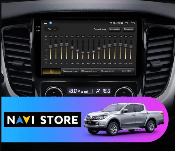 Магнитола NAVI LITE 2+32Gb 9" для Mitsubishi L200 2015-2019  F1 A/C