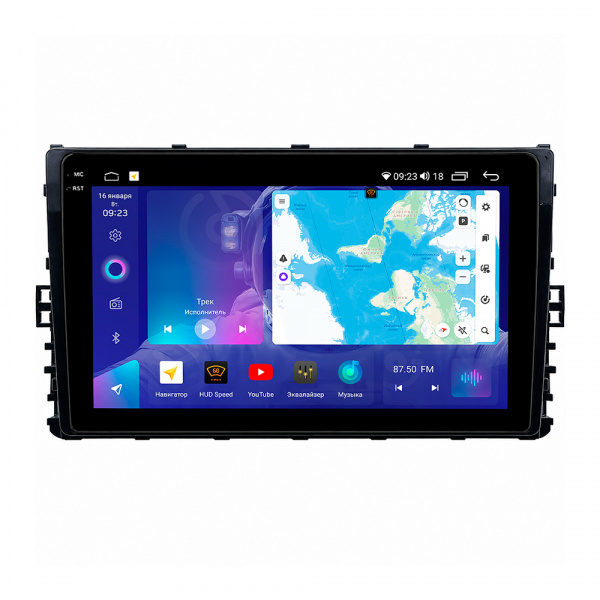 Магнитола на платформе Android Navi PRO 2K 4/64Gb 9" для Volkswagen Jetta 7/Skoda Kamiq/Passat-B8 2019-2026