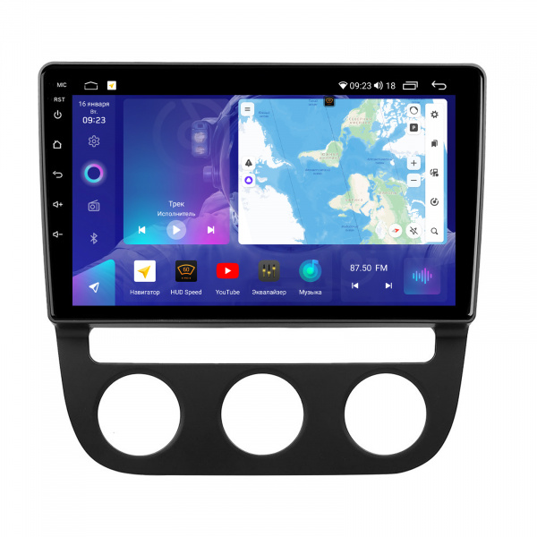 Магнитола на платформе Android Navi PRO 2K 4/64Gb 10" для Volkswagen Golf 5/Jetta 5 2003-2010 10" "F2" Climate