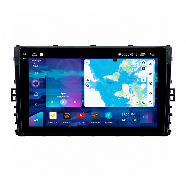 Магнитола на платформе Android Navi PRO 2K 6/128Gb 9" для Volkswagen Jetta 7/Skoda Kamiq/Passat-B8 2019-2026