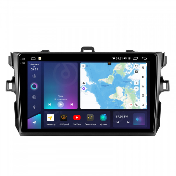 Магнитола на платформе Android Navi PRO 2K 4/32Gb 9" для Toyota Corolla 150 2006-2013