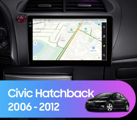Установочный комплект для Honda Civic 2006-2012 Hatchback 9" черная матовая рамка