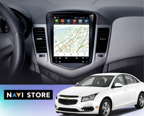 Магнитола Android в стиле Tesla Navi S Plus для Chevrolet Cruze 2008-2014 4+32Gb 10.4"