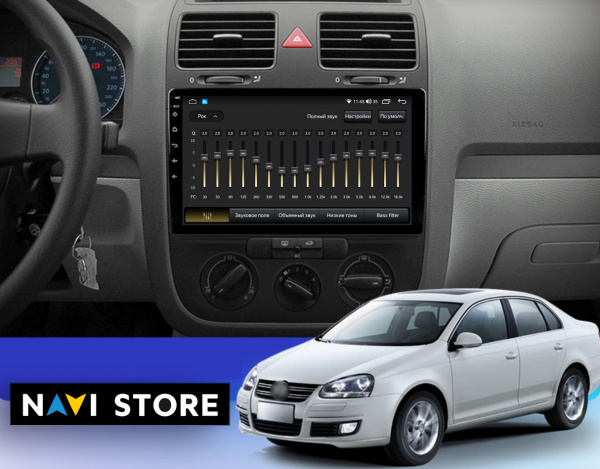 Магнитола NAVI LITE 2+32Gb 10" для Volkswagen Golf 5/Jetta 5 2003-2010 "F3" Climate