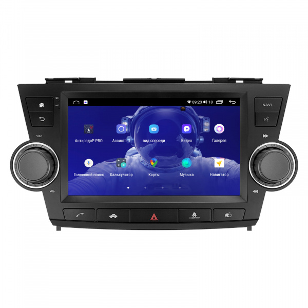 Магнитола на платформе Android Navi PRO 2K 4/64Gb 10" для Toyota Highlander 2007-2013 с кнопками управления