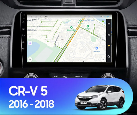 Установочный комплект для Honda CR-V 2017-2022 9" черная глянцевая рамка