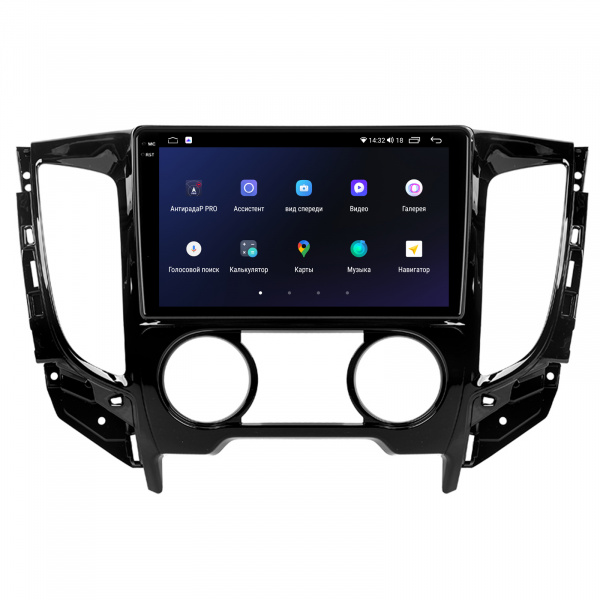 Магнитола на платформе Android Navi PRO 2K 4/32Gb 9" для Mitsubishi L200 2015-2019  F1 A/C