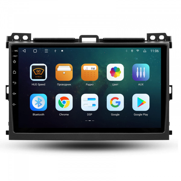 Магнитола Navi S 2+32Gb 9" для Toyota Land Cruiser Prado 120 2003-2009 Type-B