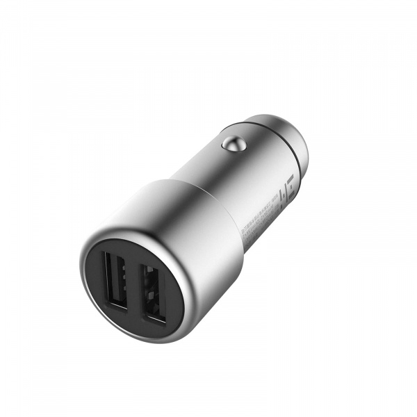 Автомобильное зарядное устройство Xiaomi Mi Car Charger QC 3.0 2USB CC02CZM, серебристый