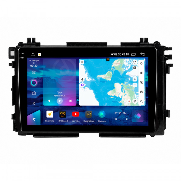 Магнитола Navi Pro 2K 6+128Gb 9" с поддержкой кругового обзора с камерами кругового обзора 360 1080p AHD для Honda HR-V/Nezel/XR-V 2014-2021