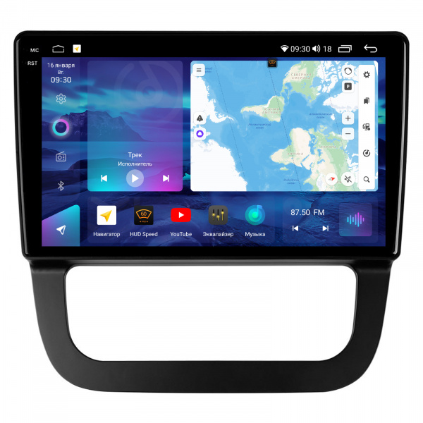 Магнитола на платформе Android Navi PRO 2K 6/128Gb 10" для Volkswagen Golf 5/Jetta 5 2003-2010 "F3" Climate