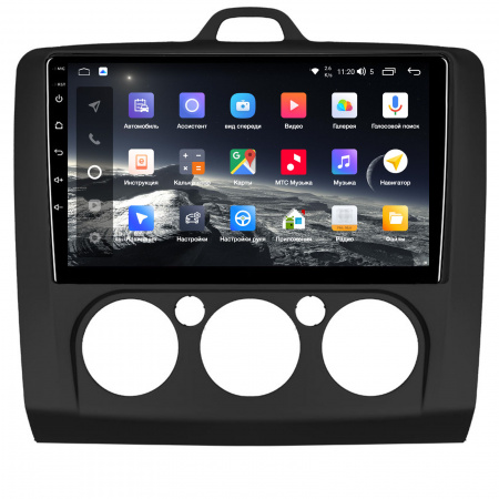 Магнитола Navi S Plus 4+32Gb 9" для Ford Focus 2005-2011 A/C черная рамка