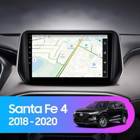 Установочный комплект для Hyundai Santa Fe 2018-2021 10" черная матовая рамка
