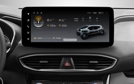 Установочный комплект для Hyundai Santa Fe 2018-2022 12.3" черная глянцевая рамка