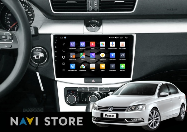 Магнитола на платформе Android Navi PRO 2K 4/64Gb 10" для Volkswagen Passat B6-B7 2005-2015