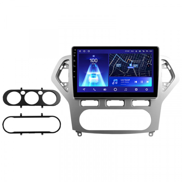 Установочный комплект для Ford Mondeo 2005-2009 10" серебристая матовая рамка с переходниками