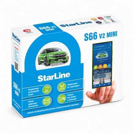 Автосигнализация StarLine S66 v2 ECO BT Mini 2CAN+4LIN