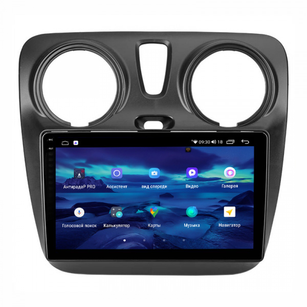 Магнитола на платформе Android Navi PRO 2K 6/128Gb 9" для Renault Dokker 2012-2020 9" черная матовая рамка