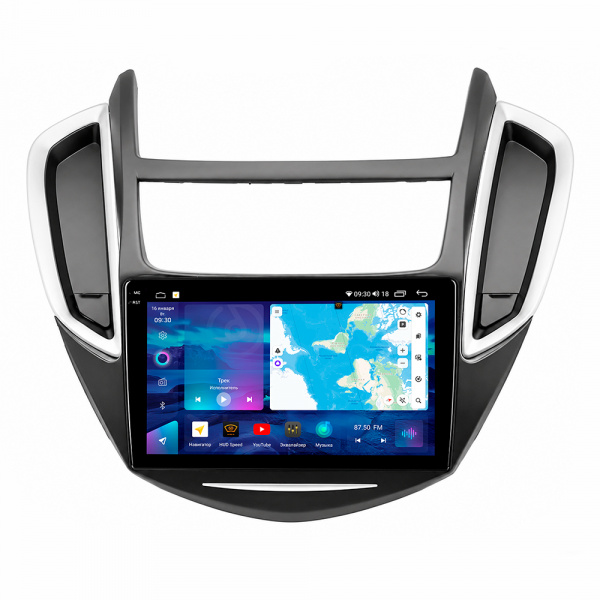 Магнитола Navi Pro 2K 8+128Gb 9" с поддержкой кругового обзора с камерами кругового обзора 360 1080p AHD для Chevrolet Trax, Tracker 2013-2016/Holden Trax 2013-2018