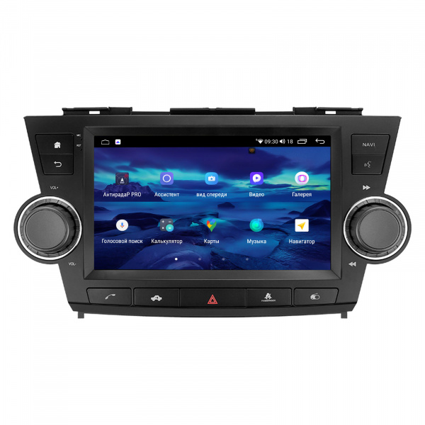 Магнитола на платформе Android Navi PRO 2K 6/128Gb 10" для Toyota Highlander 2007-2013 с кнопками управления