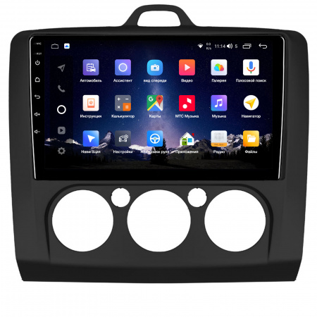 Магнитола Navi S Plus 4+64Gb 9" для Ford Focus 2005-2011 A/C черная рамка